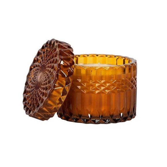 15 oz Amber Tonk Soy Candle in an exquiste glass vessel - Picture 2 of 3